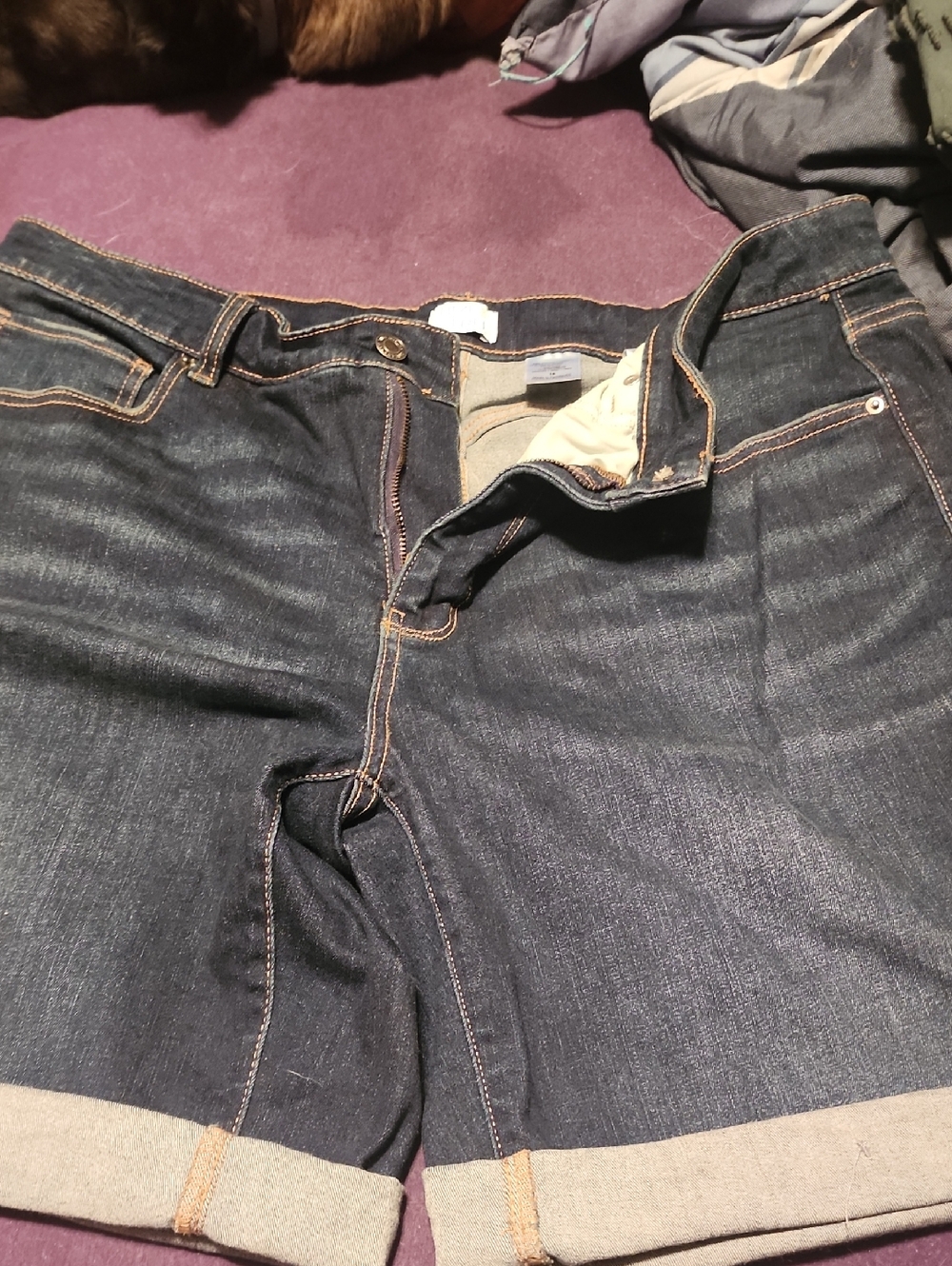 Time and Tru Dark Indigo Denim Shorts